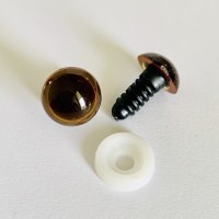 Očko hnedé 11,5 mm, bezpečnostné - pár